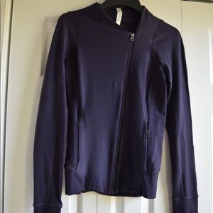 Deep plum asymmetrical zip-up